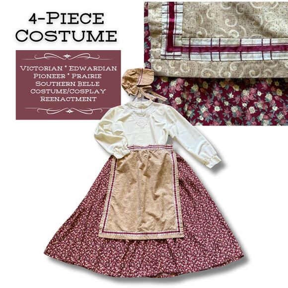 2X-Petite Prairie Pioneer Victorian Costume Reenactment Trek History Bounding - Picture 1 of 11